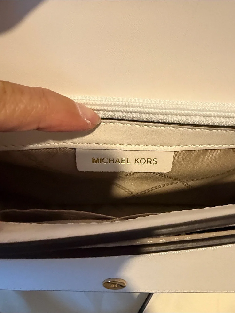 Michael Kors Jet Set Large Full-flap Chain Crossbody in Optic White 100% Leather